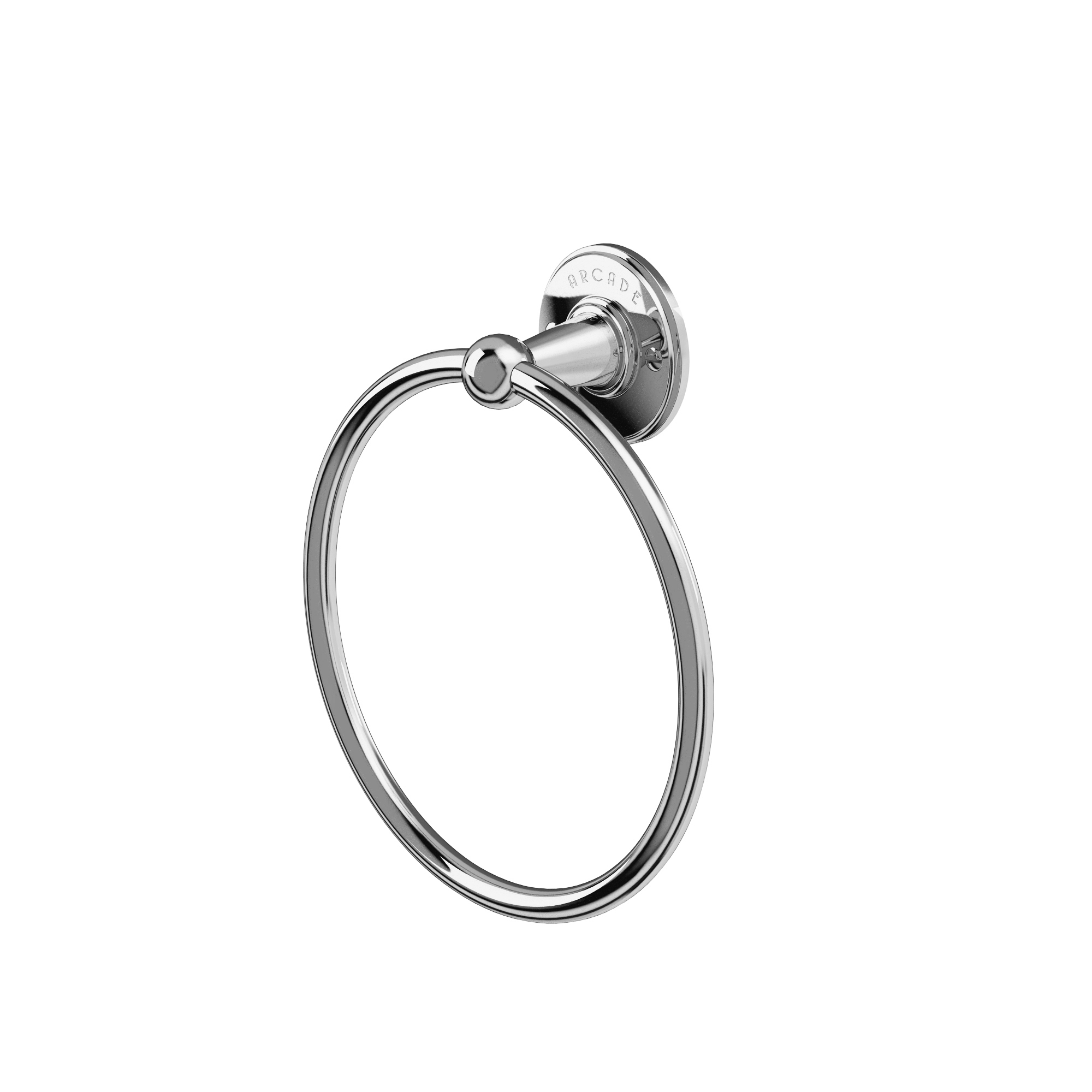 Arcade Wall-mounted towel ring - chrome